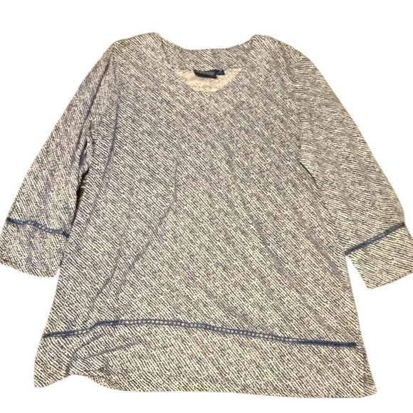 Pendleton Blue and White Knit Blouse - Picture 2 of 7